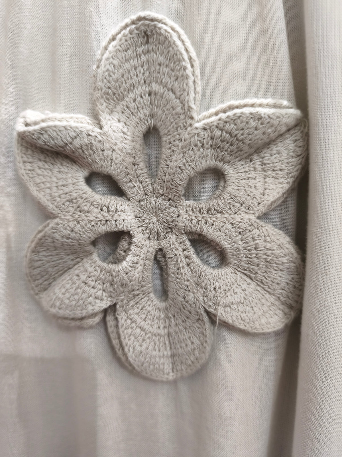 Pantalon Fluide Beige Clair à Fleurs Brodées GOA