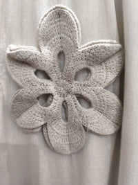 Pantalon Fluide Beige Clair à Fleurs Brodées GOA