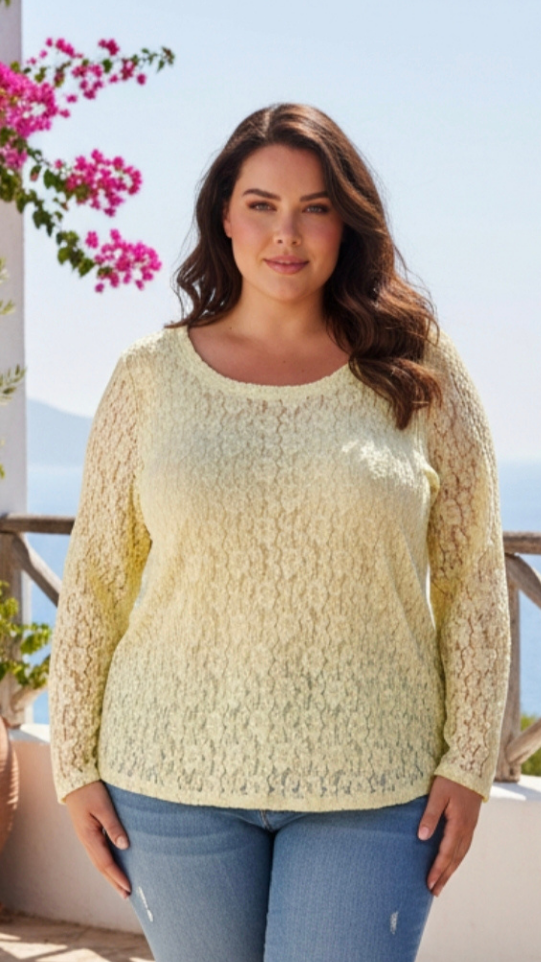 Top Long Dentelle Jaune GENA