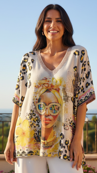 Top Lurex Oversize Visage Femme SHINE