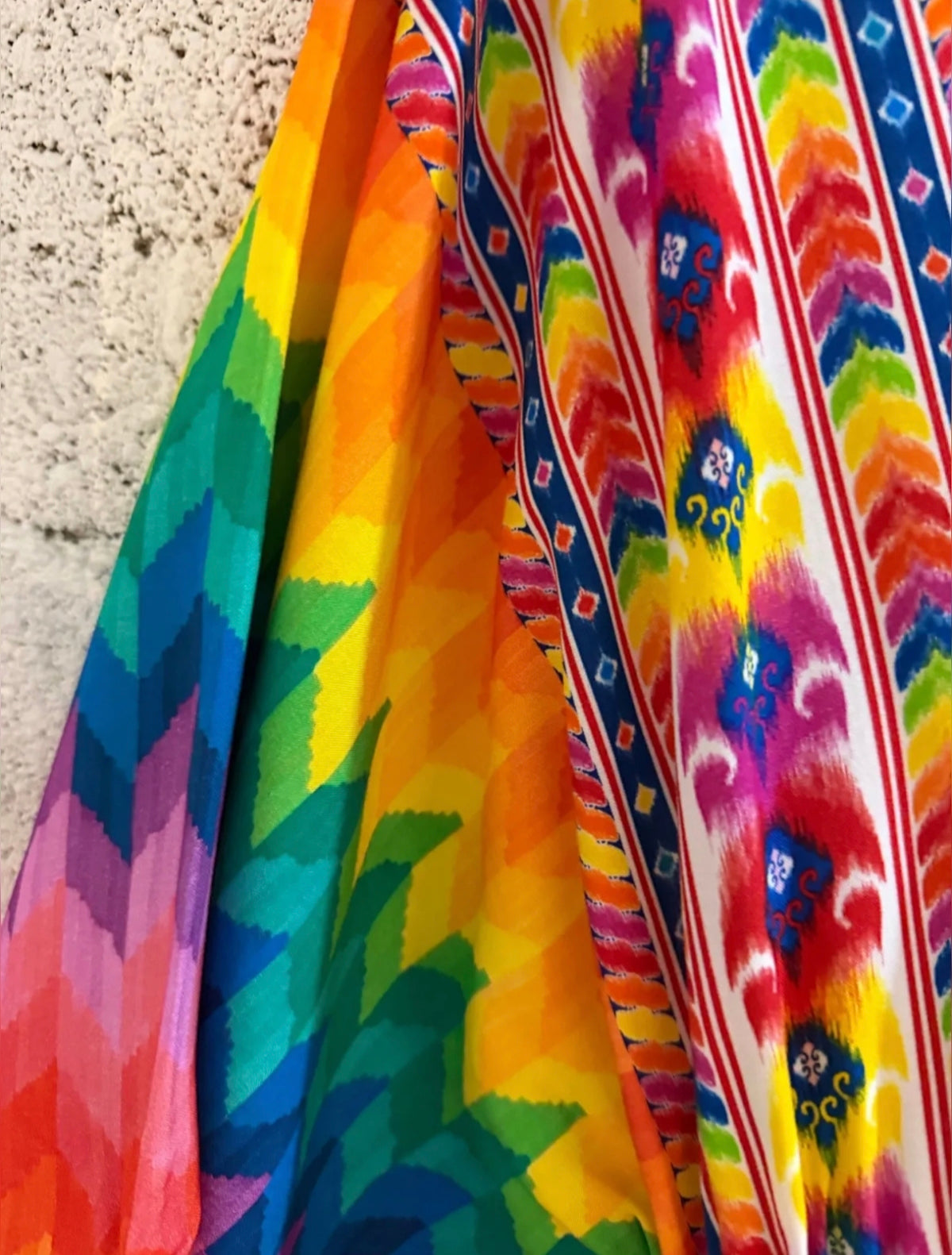 Robe Longue Col V Imprimé Multicolore DANIELA