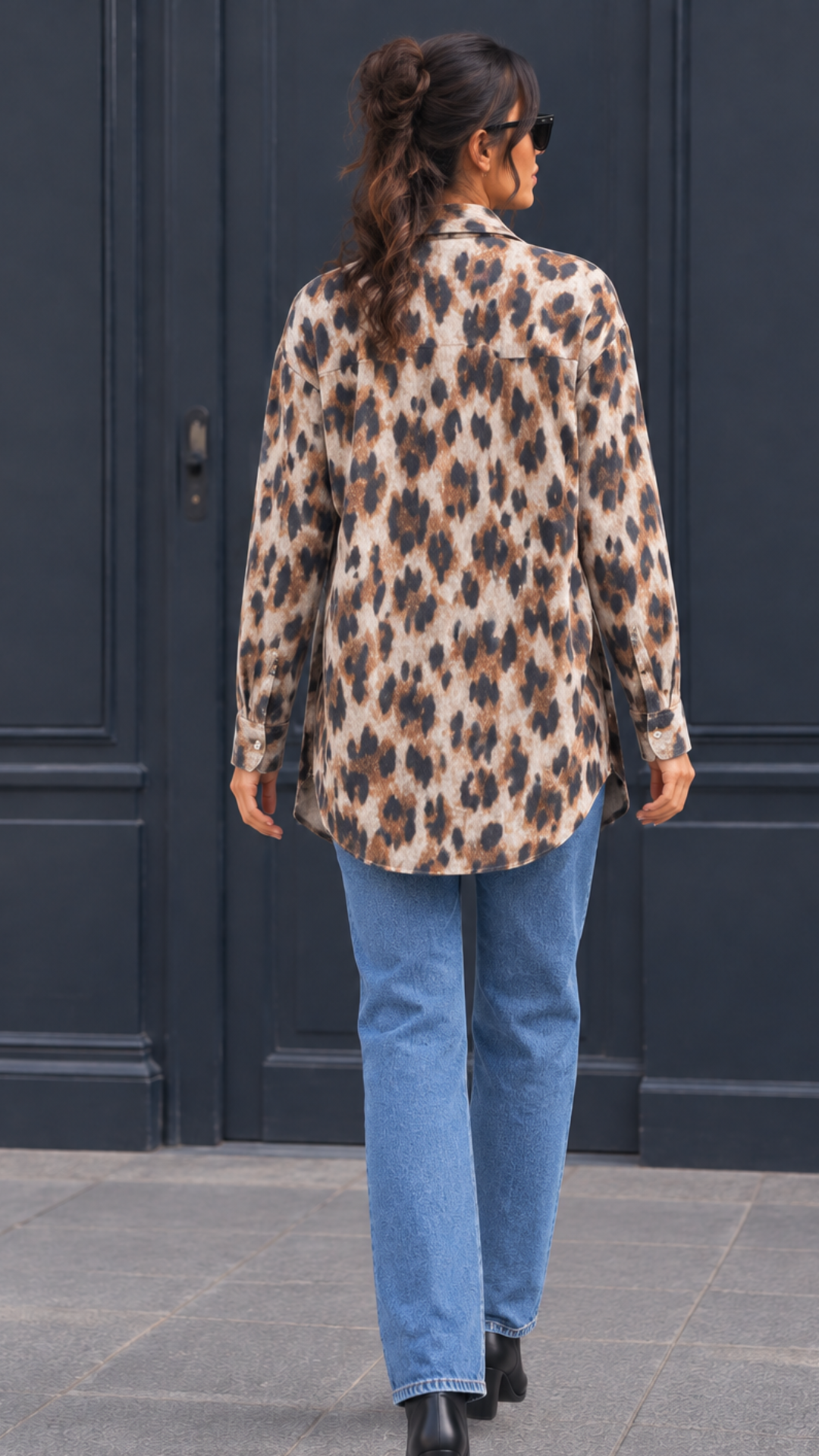 Chemise Oversize Velours Imprimé Léopard ANNY