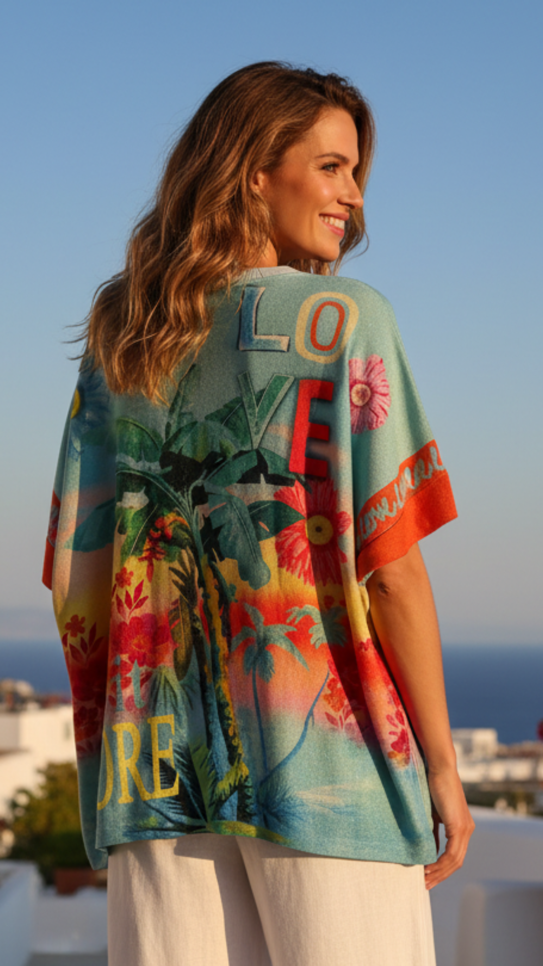 Top Lurex Oversize à Motif "PALMIER"