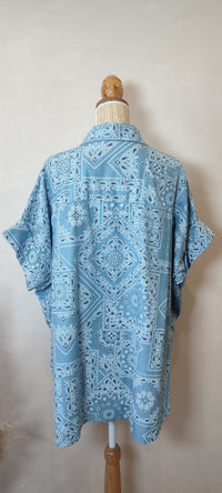 Chemise Oversize Bleu jean Imprimé BANDANA