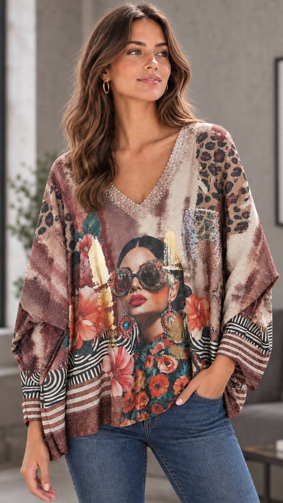 Top Lurex Oversize Visage SHINNY