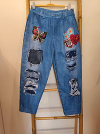 Pantalon Effet Jean à Imprimés JERRY