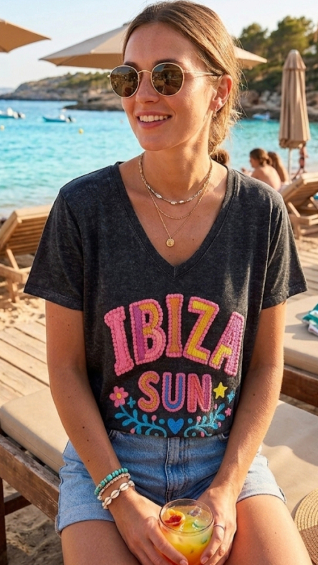 Tee-Shirt Noir IBIZA SUN