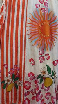 Robe Longue Rayée Orange à Motif Oeil BOHA