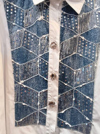 Chemise Blanche à Empiècement Jean Brodé CARLA