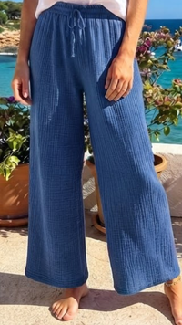 Pantalon Gaze de Coton Bleu Jean Uni UGO