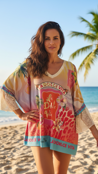Top Lurex Oversize Manches Dentelle "DOLCE VITA"