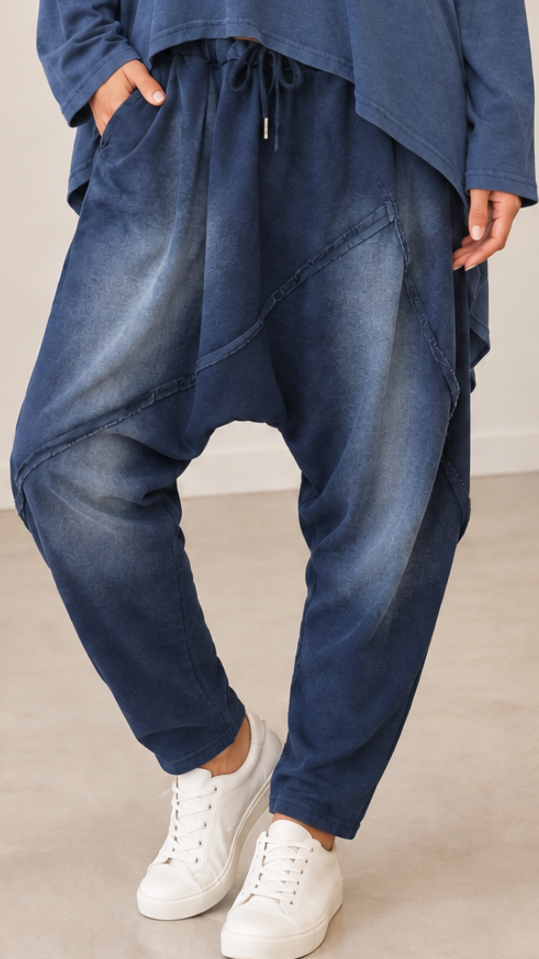 Pantalon Jog Sarouel Bleu Jean ALBIN