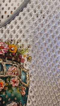 Top Crochet Argenté Motif "VAN FLEURI"