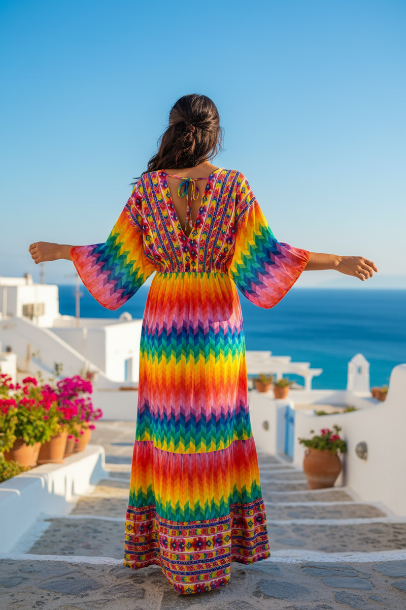 Robe - dos avec bons motifs