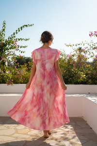 Robe tie-dye rose longue - dos