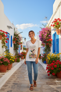 T-shirt AMOR — style méditerranéen ciel bleu