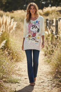 Vue de face - Pull Snoopy sans collier